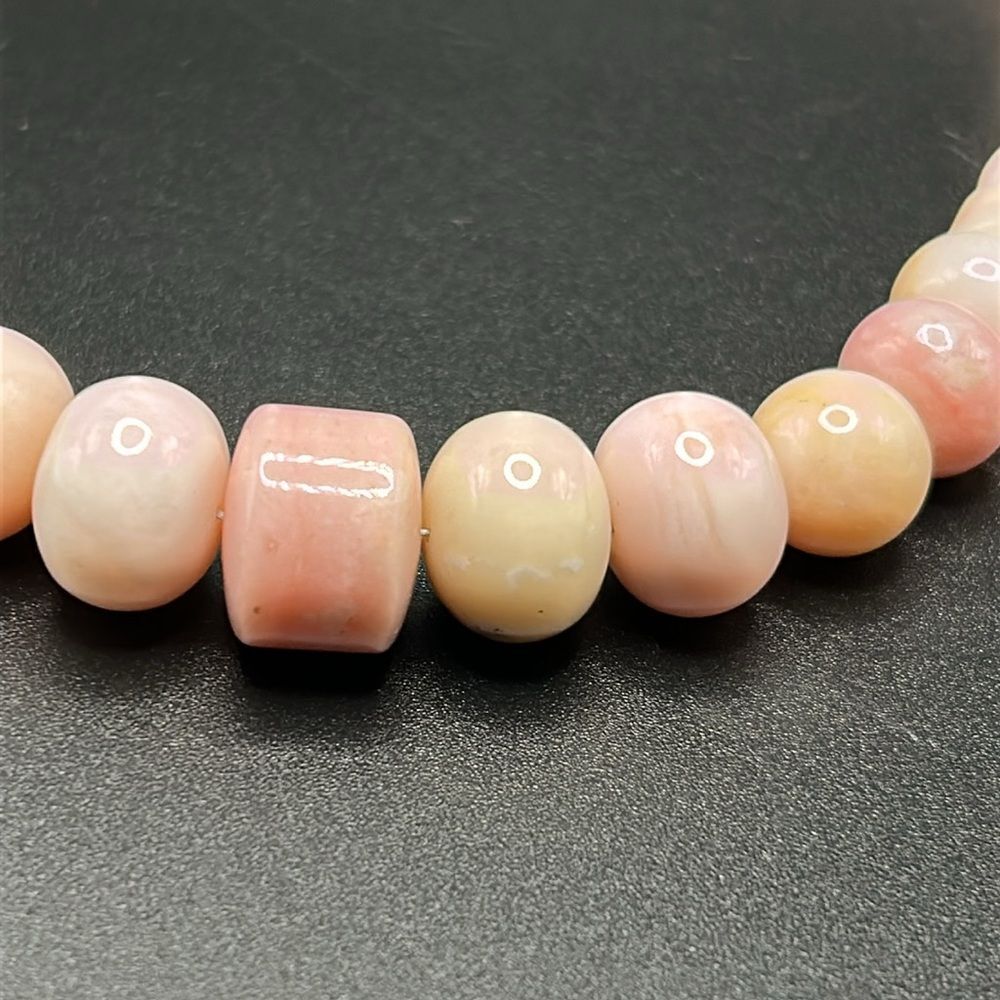 Desert Rose Trading Jay King Pink Opal Graduated Beaded Necklace Sterling Silver - Picture 2 of 9